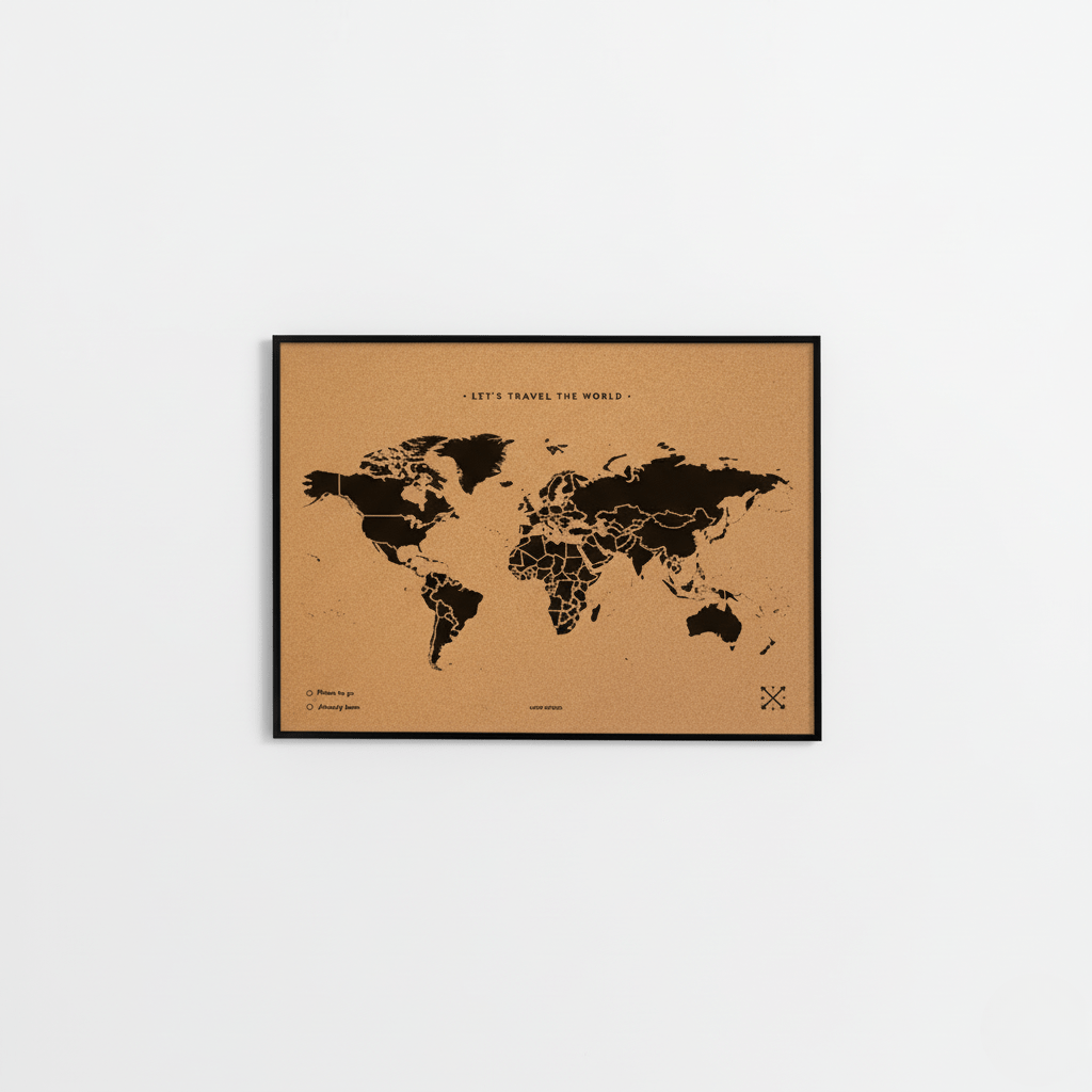 Mapamundi corcho - Woody Map Natural World - Misswood