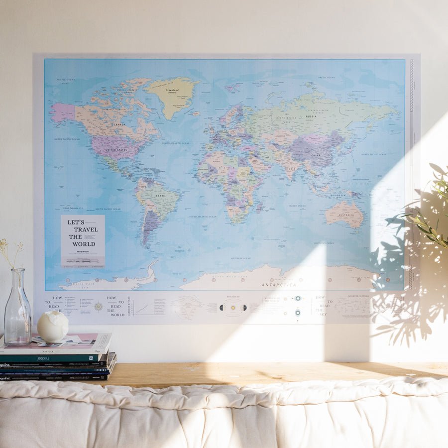 Lámina Mapamundi - Woody Map Poster - Misswood