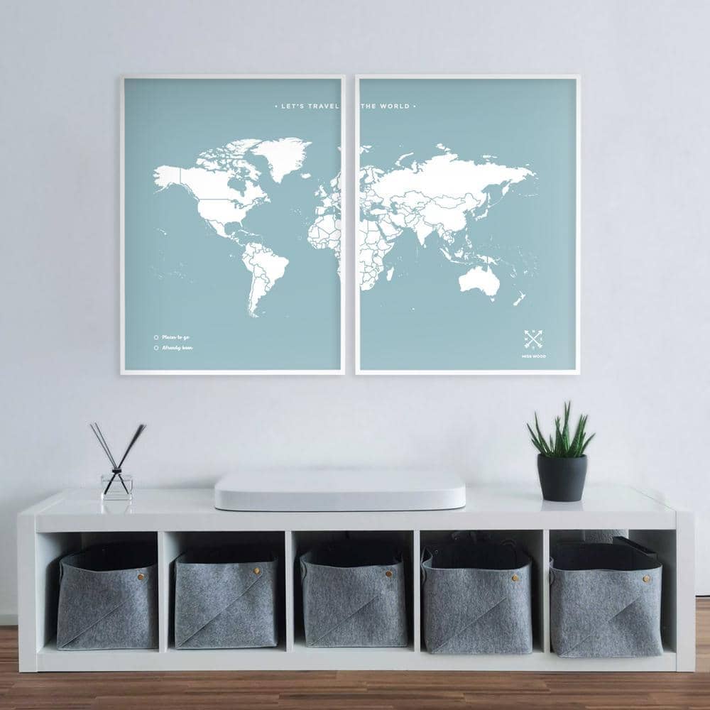 Mapa de corcho - Woody Map Colors Azul - Misswood