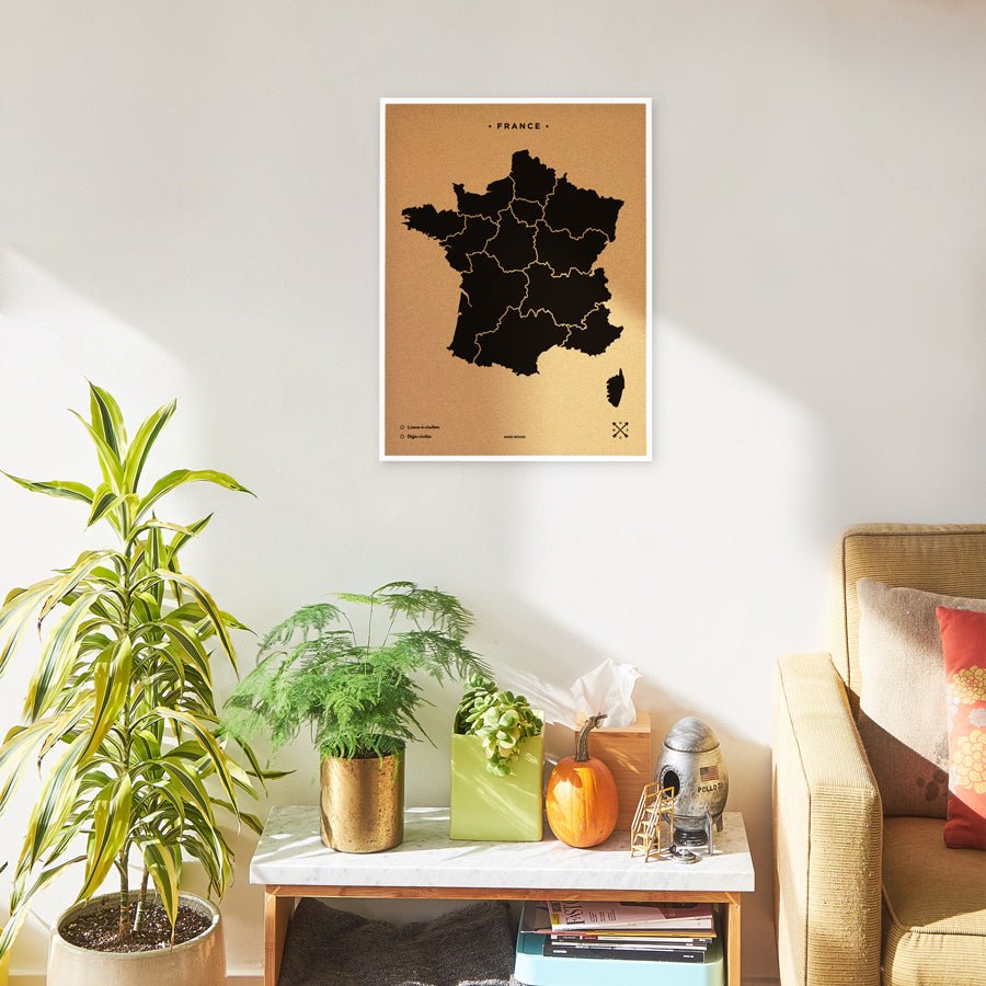 Mapa de corcho - Woody Map Natural Francia - Misswood