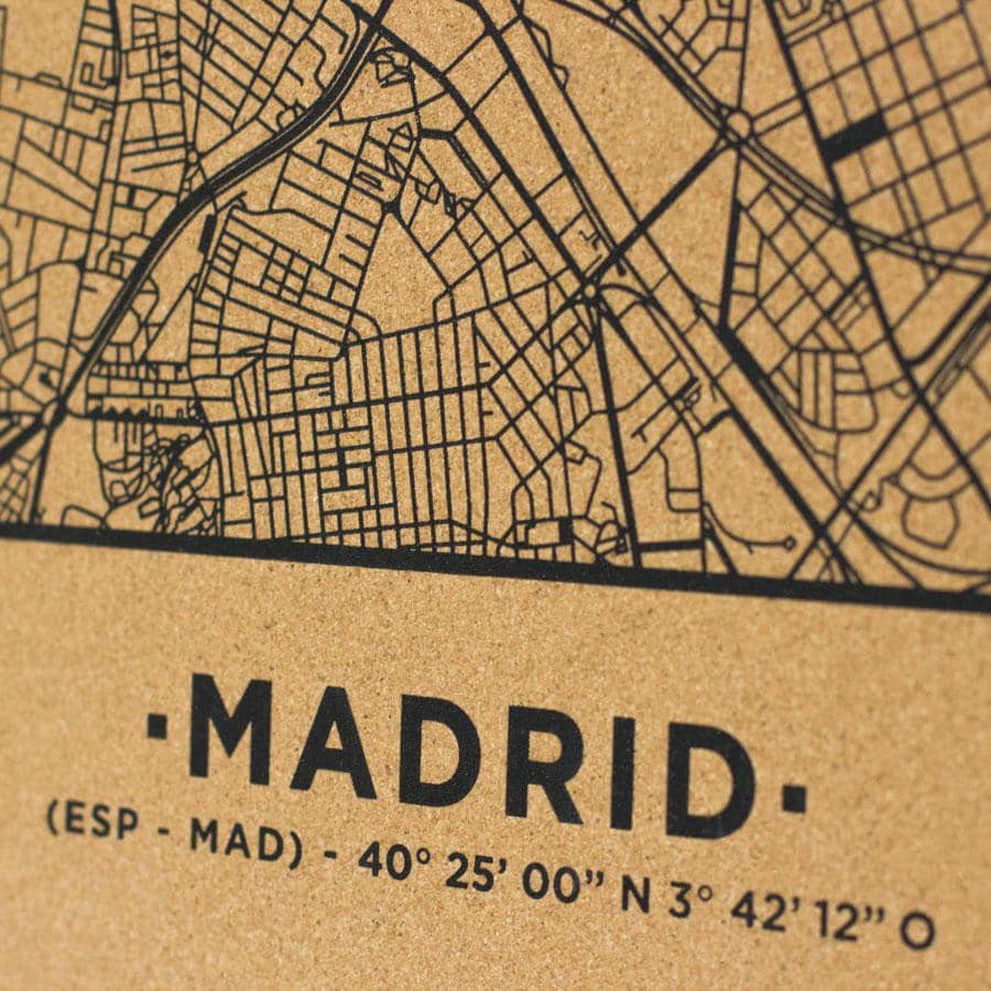 Mapa de corcho - Woody Map Natural Madrid - Misswood