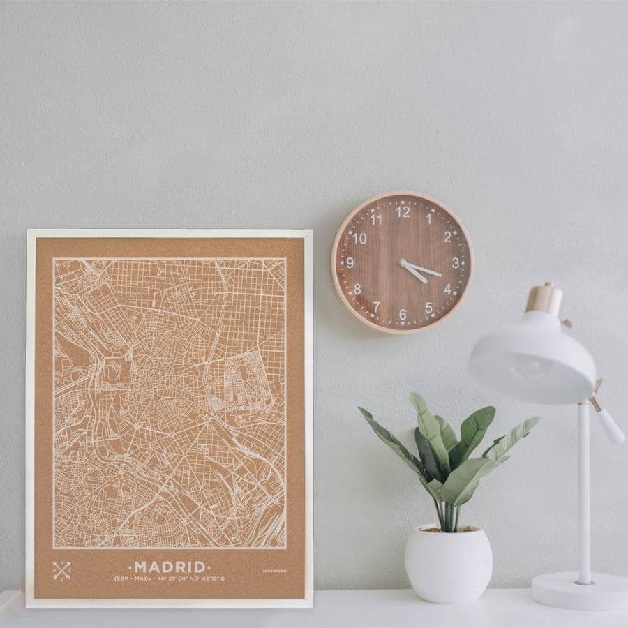 Mapa de corcho - Woody Map Natural Madrid - Misswood