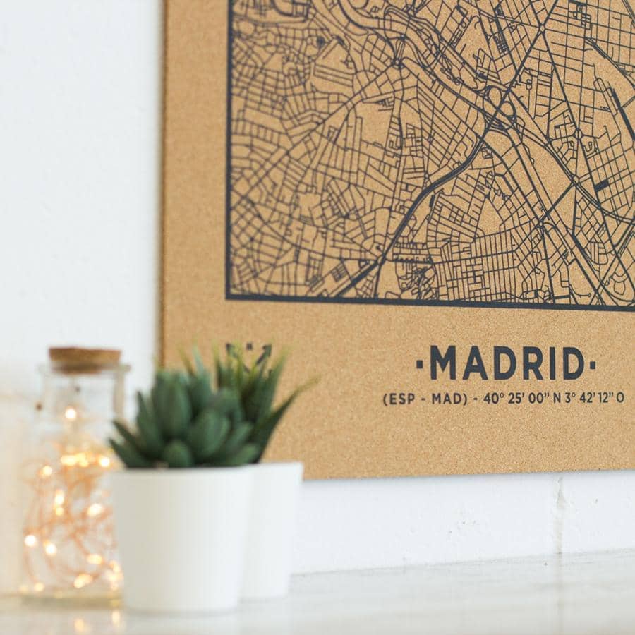 Mapa de corcho - Woody Map Natural Madrid - Misswood