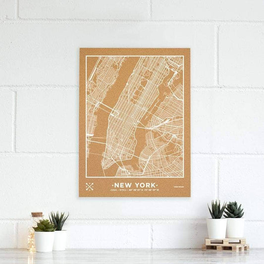 Mapa de corcho - Woody Map Natural Nueva York - Misswood